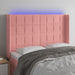 Tăblie de pat cu LED, roz, 147x16x118/128 cm, catifea - WALTI WALTI