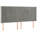 Tăblie de pat cu LED, gri deschis, 163x16x118/128 cm, catifea - WALTI WALTI