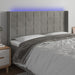 Tăblie de pat cu LED, gri deschis, 163x16x118/128 cm, catifea - WALTI WALTI