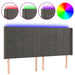Tăblie de pat cu LED, gri închis, 163x16x118/128 cm, catifea - WALTI WALTI