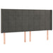 Tăblie de pat cu LED, gri închis, 163x16x118/128 cm, catifea - WALTI WALTI