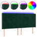 Tăblie de pat cu LED, verde închis, 163x16x118/128 cm, catifea - WALTI WALTI