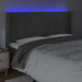 Tăblie de pat cu LED, gri închis, 183x16x118/128 cm, catifea - WALTI WALTI