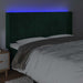 Tăblie de pat cu LED, verde închis, 203x16x118/128 cm, catifea - WALTI WALTI