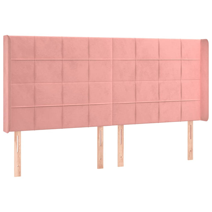 Tăblie de pat cu LED, roz, 203x16x118/128 cm, catifea - WALTI WALTI