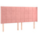 Tăblie de pat cu LED, roz, 203x16x118/128 cm, catifea - WALTI WALTI