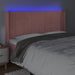 Tăblie de pat cu LED, roz, 203x16x118/128 cm, catifea - WALTI WALTI