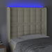 Tăblie de pat cu LED, crem, 93x16x118/128 cm, piele ecologică - WALTI WALTI