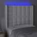 Tăblie de pat cu LED, alb, 103x16x118/128 cm, piele ecologică - WALTI WALTI