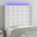 Tăblie de pat cu LED, alb, 103x16x118/128 cm, piele ecologică - WALTI WALTI