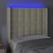 Tăblie de pat cu LED, crem, 103x16x118/128 cm, piele ecologică - WALTI WALTI