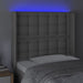 Tăblie de pat cu LED, gri, 103x16x118/128 cm, piele ecologică - WALTI WALTI