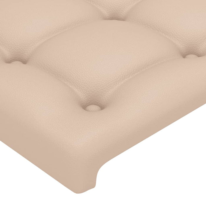 Tăblie de pat cu LED, cappuccino, 103x16x118/128 cm, piele eco WALTI