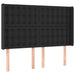 Tăblie de pat cu LED, negru, 147x16x118/128 cm, piele ecologică - WALTI WALTI