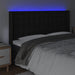 Tăblie de pat cu LED, negru, 147x16x118/128 cm, piele ecologică - WALTI WALTI