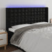 Tăblie de pat cu LED, negru, 147x16x118/128 cm, piele ecologică - WALTI WALTI