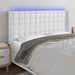 Tăblie de pat cu LED, alb, 147x16x118/128 cm, piele ecologică - WALTI WALTI