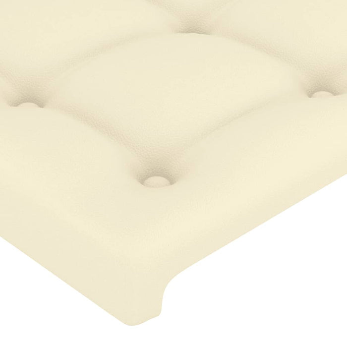 Tăblie de pat cu LED, crem, 147x16x118/128 cm, piele ecologică - WALTI WALTI