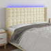 Tăblie de pat cu LED, crem, 147x16x118/128 cm, piele ecologică - WALTI WALTI