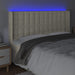 Tăblie de pat cu LED, crem, 163x16x118/128 cm, piele ecologică - WALTI WALTI