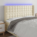 Tăblie de pat cu LED, crem, 163x16x118/128 cm, piele ecologică - WALTI WALTI