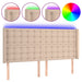 Tăblie de pat cu LED, cappuccino, 163x16x118/128 cm, piele eco - WALTI WALTI