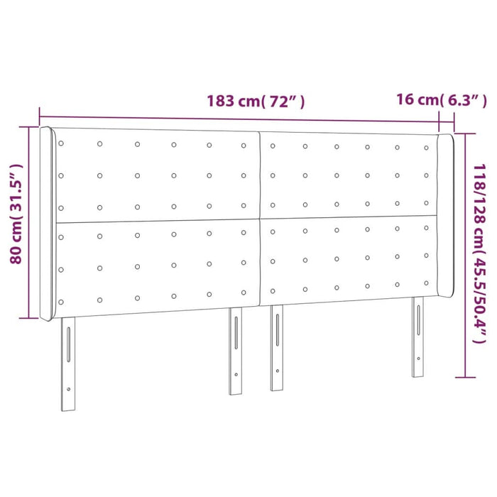 Tăblie de pat cu LED, alb, 183x16x118/128 cm, piele ecologică - WALTI WALTI
