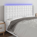 Tăblie de pat cu LED, alb, 183x16x118/128 cm, piele ecologică - WALTI WALTI