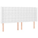 Tăblie de pat cu LED, alb, 203x16x118/128 cm, piele ecologică - WALTI WALTI