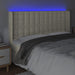 Tăblie de pat cu LED, crem, 203x16x118/128 cm, piele ecologică - WALTI WALTI