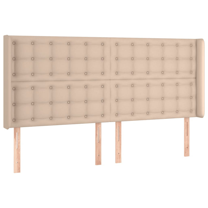 Tăblie de pat cu LED, cappuccino, 203x16x118/128 cm, piele eco - WALTI WALTI