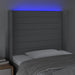 Tăblie de pat cu LED, gri deschis, 83x16x118/128 cm, textil - WALTI WALTI