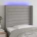 Tăblie de pat cu LED, gri deschis, 83x16x118/128 cm, textil - WALTI WALTI