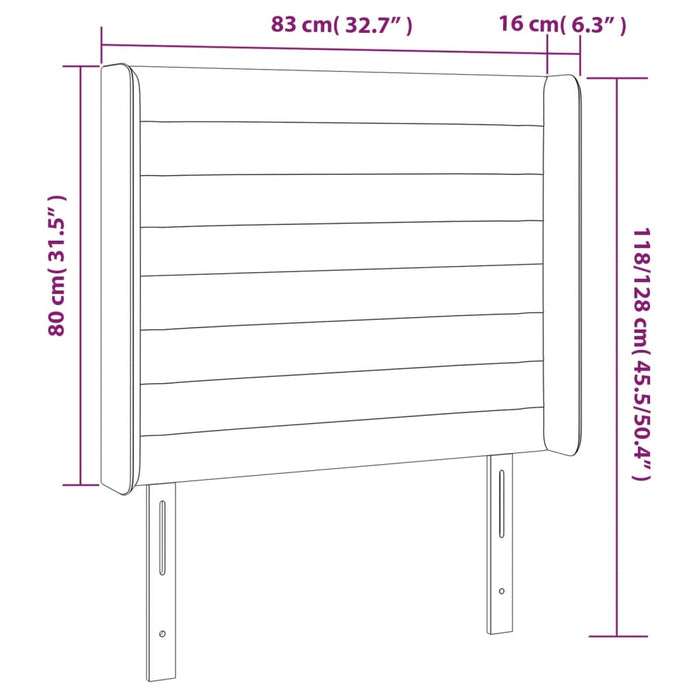 Tăblie de pat cu LED, crem, 83x16x118/128 cm, textil WALTI