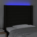 Tăblie de pat cu LED, negru, 93x16x118/128 cm, textil - WALTI WALTI