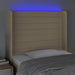 Tăblie de pat cu LED, crem, 93x16x118/128 cm, textil - WALTI WALTI