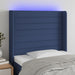 Tăblie de pat cu LED, albastru, 93x16x118/128 cm, textil - WALTI WALTI