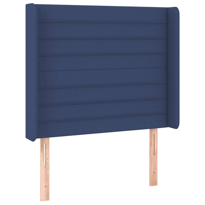 Tăblie de pat cu LED, albastru, 103x16x118/128 cm, textil - WALTI WALTI