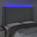 Tăblie de pat cu LED, gri deschis, 147x16x118/128 cm, textil - WALTI WALTI