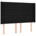 Tăblie de pat cu LED, negru, 147x16x118/128 cm, textil - WALTI WALTI