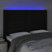Tăblie de pat cu LED, negru, 147x16x118/128 cm, textil - WALTI WALTI
