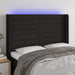 Tăblie de pat cu LED, negru, 147x16x118/128 cm, textil - WALTI WALTI