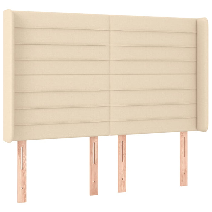 Tăblie de pat cu LED, crem, 147x16x118/128 cm, textil - WALTI WALTI
