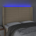 Tăblie de pat cu LED, crem, 147x16x118/128 cm, textil - WALTI WALTI