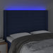 Tăblie de pat cu LED, albastru, 147x16x118/128 cm, textil - WALTI WALTI