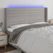 Tăblie de pat cu LED, gri deschis, 163x16x118/128 cm, textil - WALTI WALTI