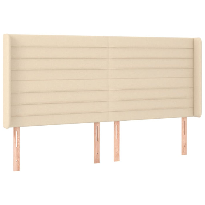 Tăblie de pat cu LED, crem, 163x16x118/128 cm, textil - WALTI WALTI