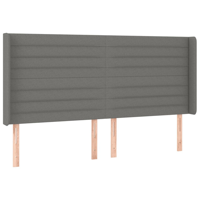 Tăblie de pat cu LED, gri închis, 183x16x118/128 cm, textil - WALTI WALTI