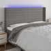 Tăblie de pat cu LED, gri închis, 183x16x118/128 cm, textil - WALTI WALTI