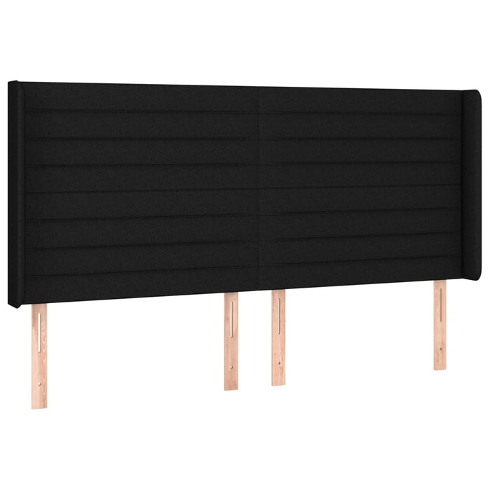 Tăblie de pat cu LED, negru, 203x16x118/128 cm, textil - WALTI WALTI